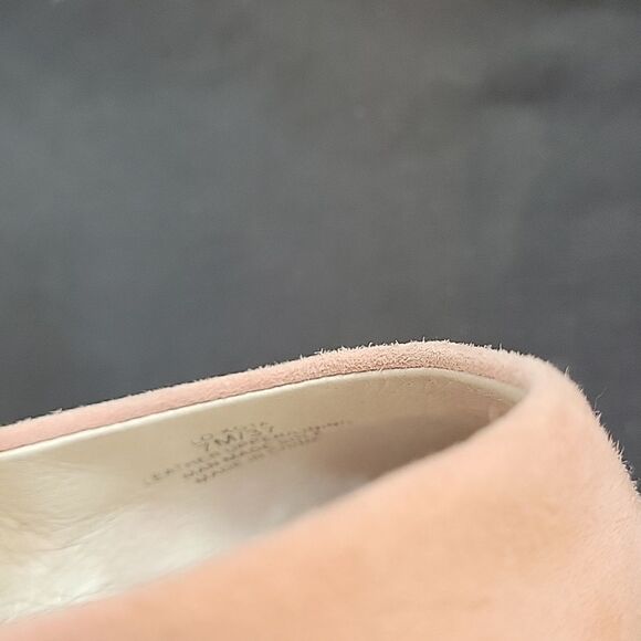 LOUISE ET CIE LOW ESPERANCE LEATHER SUEDE ANKLE STRAP HEELS - Picture 14 of 15